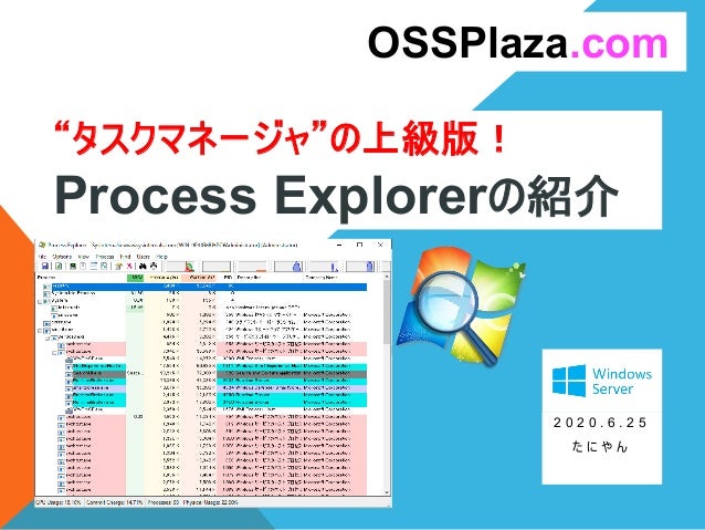 タスクマネージャーの上級版 Process Explorerの紹介