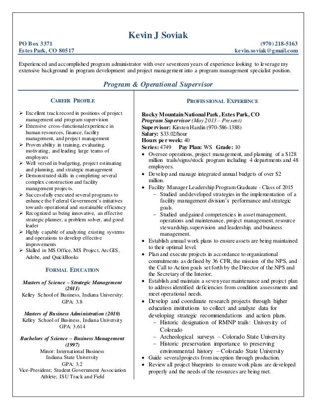 federal resumes templates