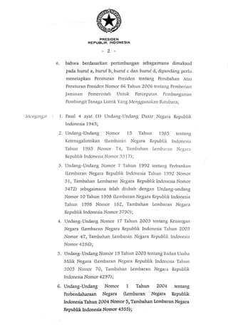 Perpres Nomor 91 Tahun 2007