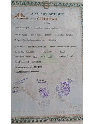 Certificate and Transcript