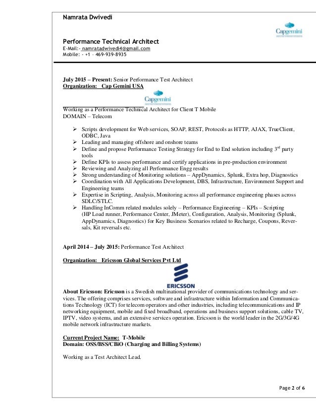 namrata dwivedi performance automation technical architect resume 8