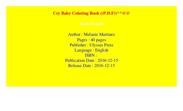 Download Cry Baby Coloring Book P D F