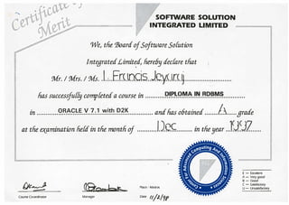 Diploma in RDBMS_Oracle