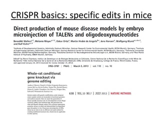 CRISPR basics: specific edits in mice
 