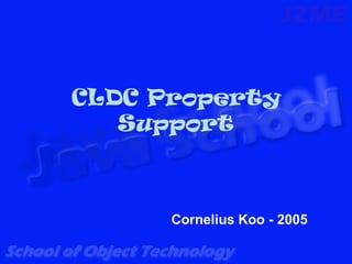 CLDC Property
   Support



      Cornelius Koo - 2005
 