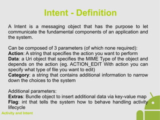Android App Development - 02 Activity and intent | ODP