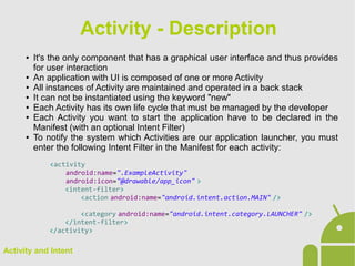 Android App Development - 02 Activity and intent | ODP