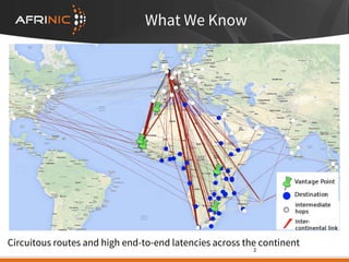 What We Know
Circuitous routes and high end-to-end latencies across the continent
2
 