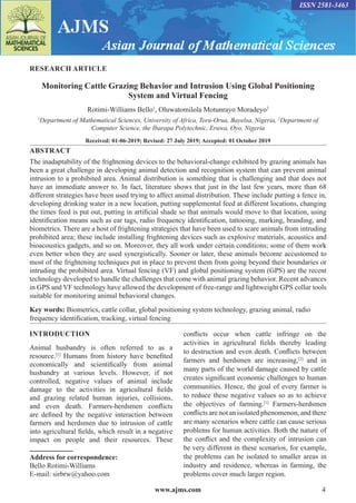 Curated visual reference: Gallery Detail: Monitoring Cattle Grazing Behavior And Intrusion Using Global