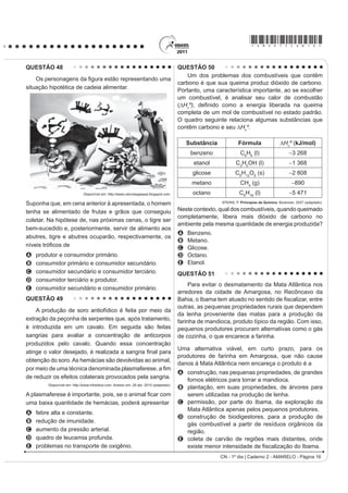 *AMAR75sab14*

QUESTÃO 44                                                                  Considerando esse objetivo interpretativo, tal distribuição
                                                                            espacial aponta para

                                                                            A a estagnação dos Estados com forte identidade cultural.
                                                                            B o alcance da racionalidade anticapitalista.
                                                                            C D LQÀXrQFLD GDV JUDQGHV SRWrQFLDV HFRQ{PLFDV
                                                                            D a dissolução de blocos políticos regionais.
                                                                            E o alargamento da força econômica dos países
                                                                                islâmicos.

                                                                            QUESTÃO 45

                                                                                $V PLJUDo}HV WUDQVQDFLRQDLV LQWHQVL¿FDGDV H
                                                                            generalizadas nas últimas décadas do século XX,
                                                                            expressam aspectos particularmente importantes da
                                                                            problemática racial, visto como dilema também mundial.
                                                                            Deslocam-se indivíduos, famílias e coletividades para
                                                                            lugares próximos e distantes, envolvendo mudanças
                                                                            mais ou menos drásticas nas condições de vida
                                                                            e trabalho, em padrões e valores socioculturais.
                                                                            Deslocam-se         para        sociedades             semelhantes               ou
                                                                            radicalmente distintas, algumas vezes compreendendo
                                                                            culturas ou mesmo civilizações totalmente diversas.
                                                                                      IANNI, O. A era do globalismo. Rio de Janeiro: Civilização Brasileira, 1996.


                                                                            A mobilidade populacional da segunda metade do
                                                                            século XX teve um papel importante na formação
                                                                            social e econômica de diversos estados nacionais.
                                                                            Uma razão para os movimentos migratórios nas
    O espaço mundial sob a “nova des-ordem” é um                            últimas décadas e uma política migratória atual dos
emaranhado de zonas, redes e “aglomerados”, espaços                         países desenvolvidos são
hegemônicos e contra-hegemônicos que se cruzam de
forma complexa na face da Terra. Fica clara, de saída, a                    A a busca de oportunidades de trabalho e o aumento
polêmica que envolve uma nova regionalização mundial.                           de barreiras contra a imigração.
Como regionalizar um espaço tão heterogêneo e, em                           B D QHFHVVLGDGH GH TXDOL¿FDomR SUR¿VVLRQDO H D
SDUWH ÀXLGR FRPR p R HVSDço mundial contemporâneo?                            abertura das fronteiras para os imigrantes.
          HAESBAERT, R.; PORTO-GONÇALVES, C.W. A nova des-ordem mundial.
                                                  São Paulo: UNESP, 2006.
                                                                            C o desenvolvimento de projetos de pesquisa e o
O mapa procura representar a lógica espacial do mundo                           acautelamento dos bens dos imigrantes.
contemporâneo pós-União Soviética, no contexto de
                                                                            D a expansão da fronteira agrícola e a expulsão dos
avanço da globalização e do neoliberalismo, quando a
divisão entre países socialistas e capitalistas se desfez e                     LPLJUDQWHV TXDOL¿FDGRV
as categorias de “primeiro” e “terceiro” mundo perderam                     E D IXJD GHFRUUHQWH GH FRQÀLWRV SROtWLFRV H R
sua validade explicativa.                                                       fortalecimento de políticas sociais.

                                                                                                CH - 1º dia | Caderno 2 - AMARELO - Página 14
 