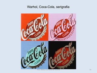Warhol, Coca-Cola, serigrafia
HCA, Módulo 10, Curso de Turismo 33
 