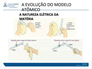 Serginho
Professor de Química
A EVOLUÇÃO DO MODELO
ATÔMICO
A NATUREZA ELÉTRICA DA
MATÉRIA
 