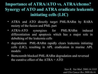 Breakthroughs in the treatment of acute promyelocytic leukemia: curable ...