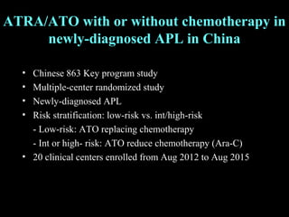 Breakthroughs in the treatment of acute promyelocytic leukemia: curable ...