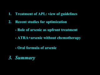 Breakthroughs in the treatment of acute promyelocytic leukemia: curable ...
