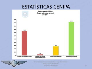 Sistema de Gerenciamento de Segurança Operacional
Risco Aviário – Bird Strike
Por Lucas Carramenha 10
ESTATÍSTICAS CENIPA
 