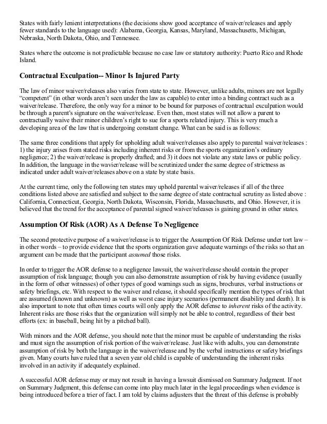 are waiver release forms worth the paper they are written on waiver of right to sue form