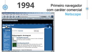1994 Primeiro navegador
com caráter comercial
Netscape
 