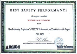 safety award oussama Bourezzane 2015