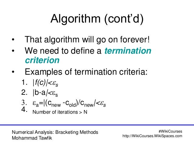Bracketing Methods