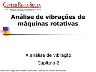 Análise de vibrações de
máquinas rotativas
A análise de vibração
Capítulo 2
Elaboração: Diego Moreno Ladeia dos Santos – Técnico em Analises de Vibrações
 
