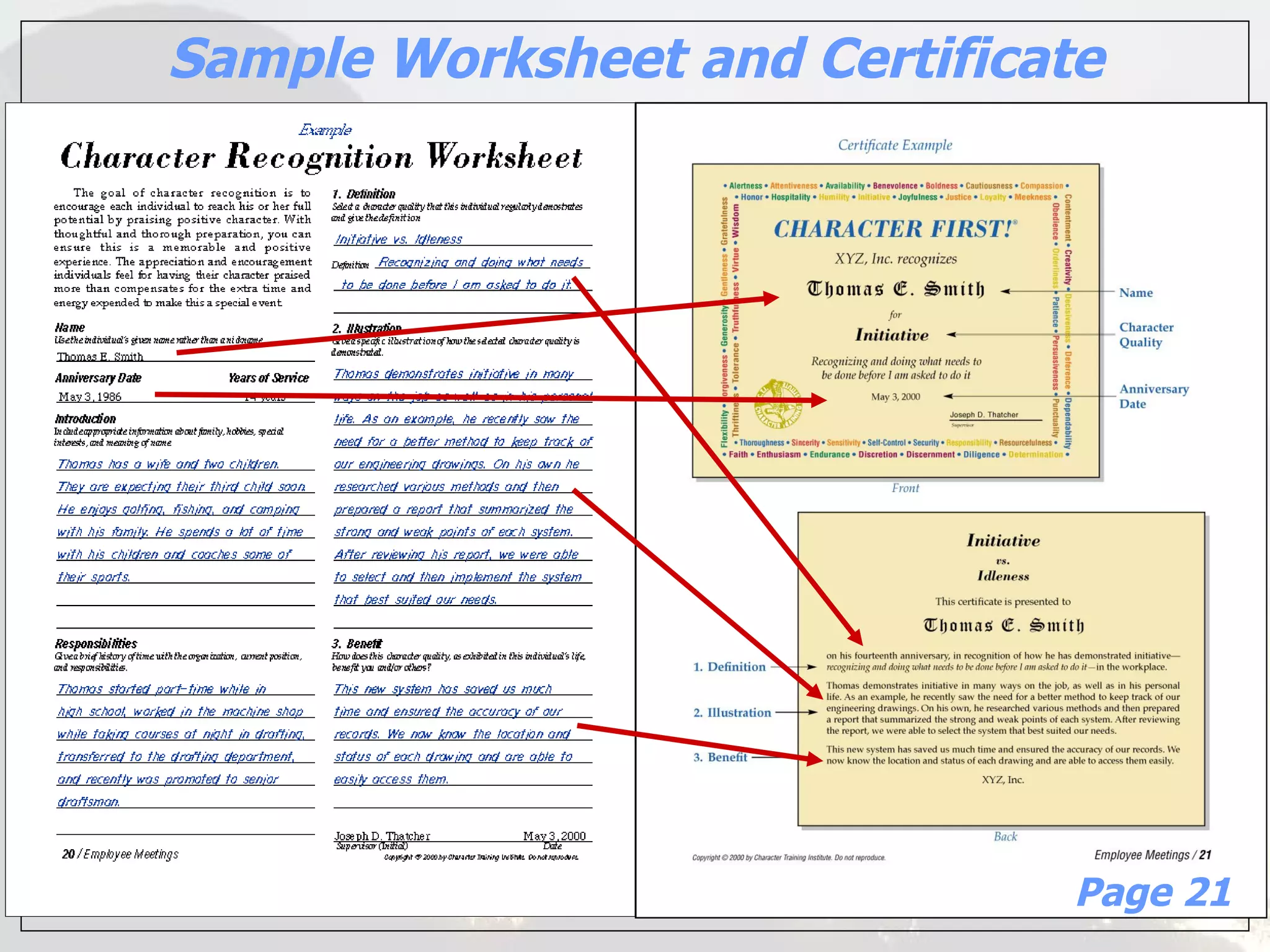 Sample Worksheet and Certificate




  next
                               Page 21
 