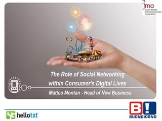 The Role of Social Networking
within Consumer's Digital Lives
Matteo Montan - Head of New Business
 