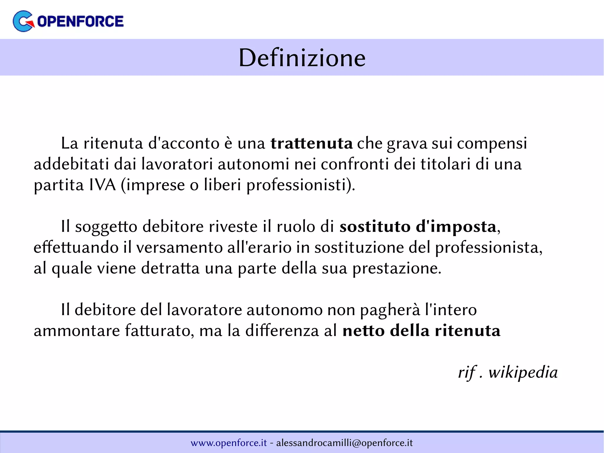 ritenuta d'acconto tra professionista e privato
