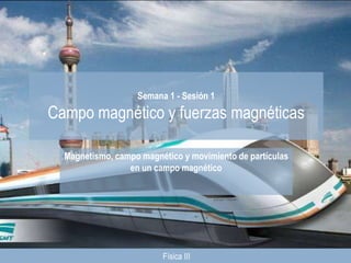 Física III
Semana 1 - Sesión 1
Campo magnético y fuerzas magnéticas
Magnetismo, campo magnético y movimiento de partículas
en un campo magnético
 