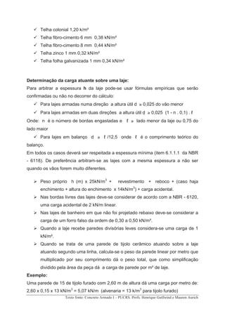 Texto fonte: Concreto Armado I – PUCRS. Profs. Henrique Gutfreind e Mauren Aurich
CAPÍTULO 5
Cargas Atuantes e Ações a considerar:
De acordo com o item 11.2 da NBR 6118-07:
 