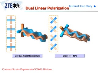 Dual Linear Polarization V/H (Vertical/Horizontal) Slant (+/- 45°) 