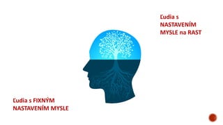 Ľudia s FIXNÝM
NASTAVENÍM MYSLE
Ľudia s
NASTAVENÍM
MYSLE na RAST
 