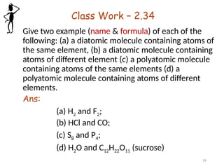 F2 Polyatomic Comprehensive Overview of Atoms, Molecules, and Ions in Chemistry | PPTX