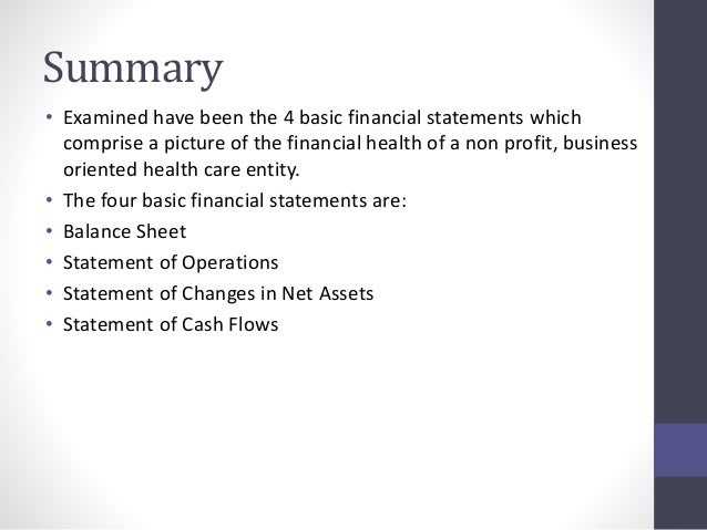 Chapter 2 Health Care Financial Statements