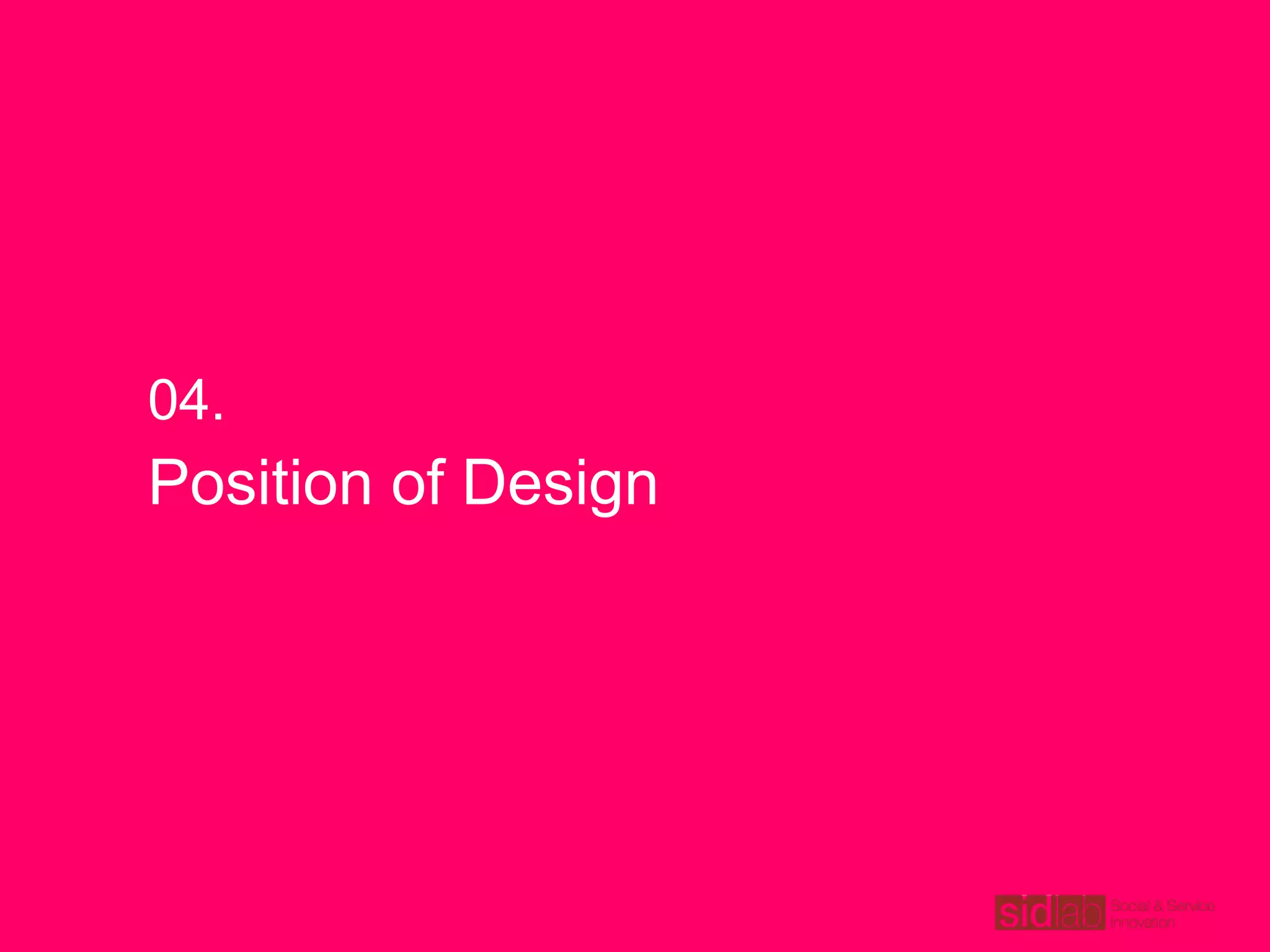 Position of Design
04.
 
