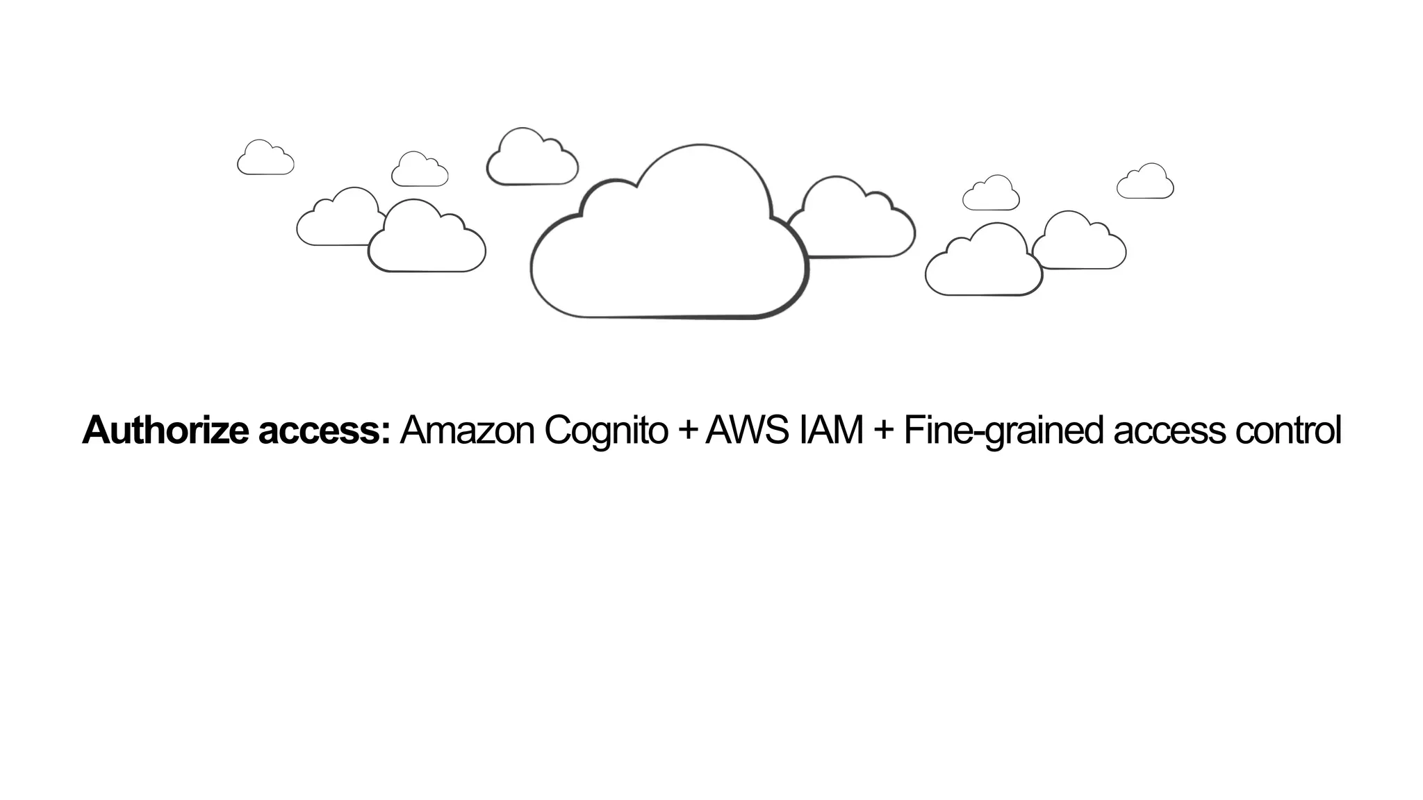 Authorize access: Amazon Cognito +AWS IAM + Fine-grained access control
 