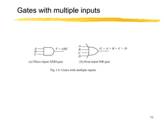 10
Gates with multiple inputs
 