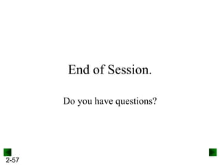 2-57
End of Session.
Do you have questions?
 