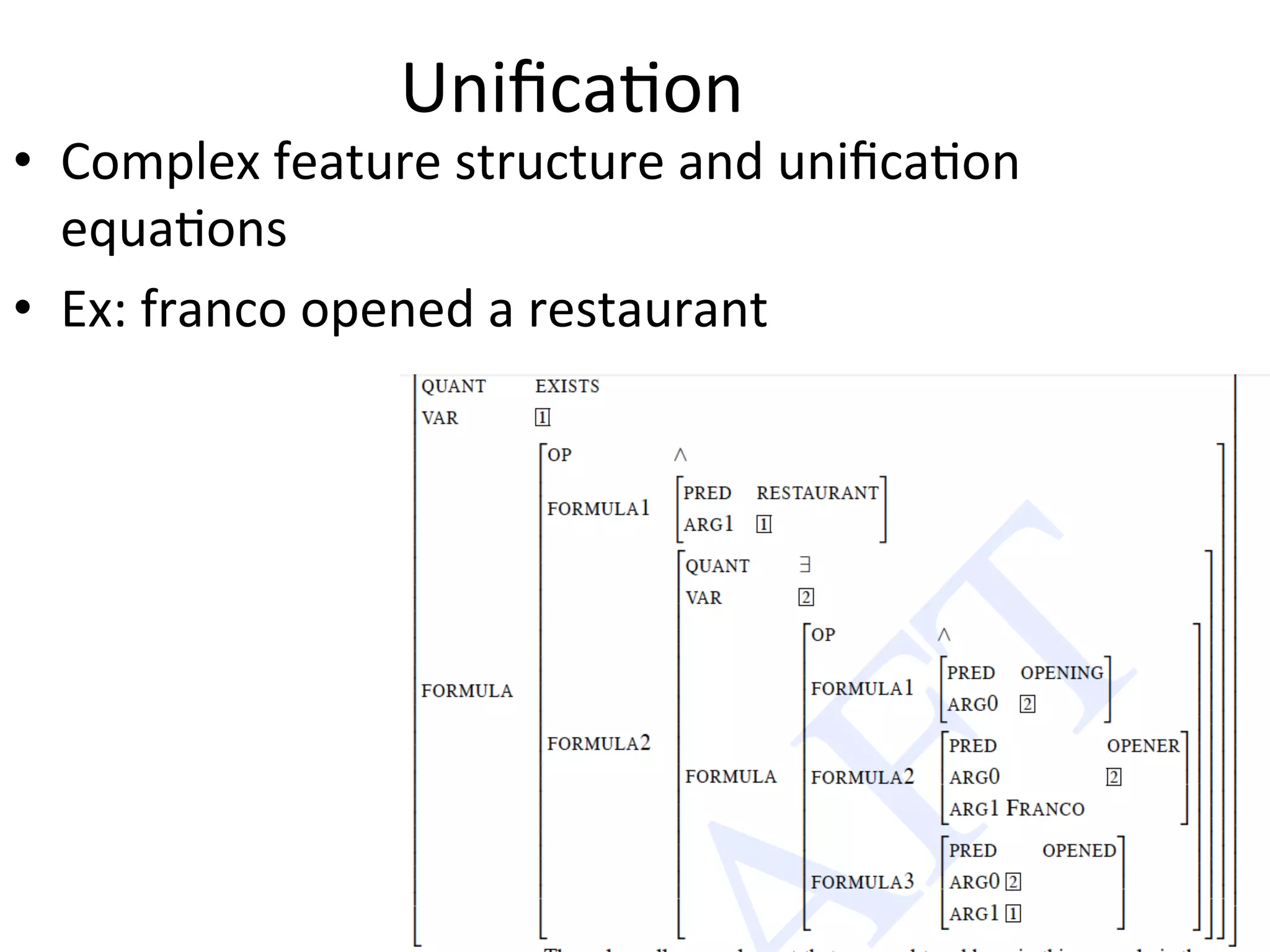 Seman(c  web  (wikipedia)   hfp://en.wikipedia.org/wiki/Seman(c_Web     •  The  Seman(c  Web  is  a  collabora(ve  movement  led  by   interna(onal  standards  body  the  World  Wide  Web   Consor(um  (W3C).     •  By  encouraging  the  inclusion  of  seman(c  content  in  web   pages,  the  Seman(c  Web  aims  at  conver(ng  the  current   web,  dominated  by  unstructured  and  semi-­‐structured   documents  into  a  "web  of  data".     •  Web  3.0   –  Tim  Berners-­‐Lee  has  described  the  seman(c  web  as  a   component  of  "Web  3.0".   –  "Seman(c  Web"  is  some(mes  used  as  a  synonym  for  "Web   3.0",  though  each  term's  deﬁni(on  varies.   Lecture  2:  Computational  Semantics 37 