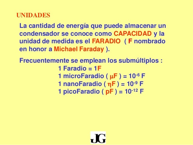 Resultado de imagen para unidad de medida del condensador