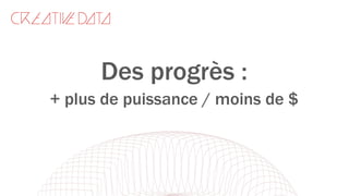 Des progrès :
+ plus de puissance / moins de $
 
