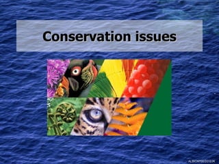 Conservation issues




                      ALBIO9700/2012JK
 