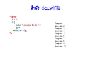 คาสั่ง do..while
 