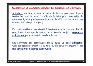 Introduction complète à l'algorithme du simplexe en Recherche ...