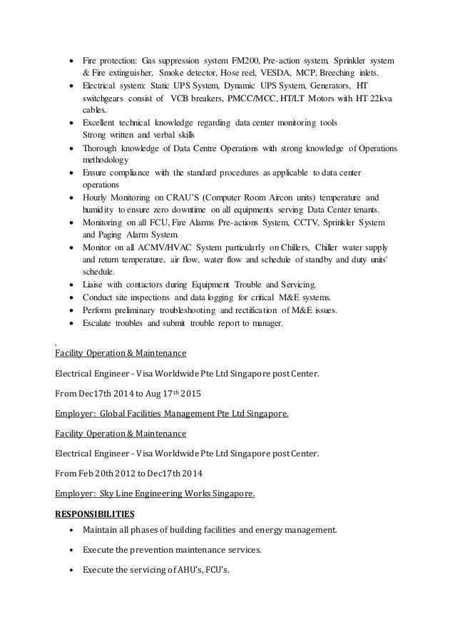 data center resume