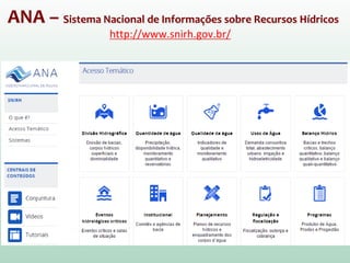 ANA – Sistema Nacional de Informações sobre Recursos Hídricos
http://www.snirh.gov.br/
 