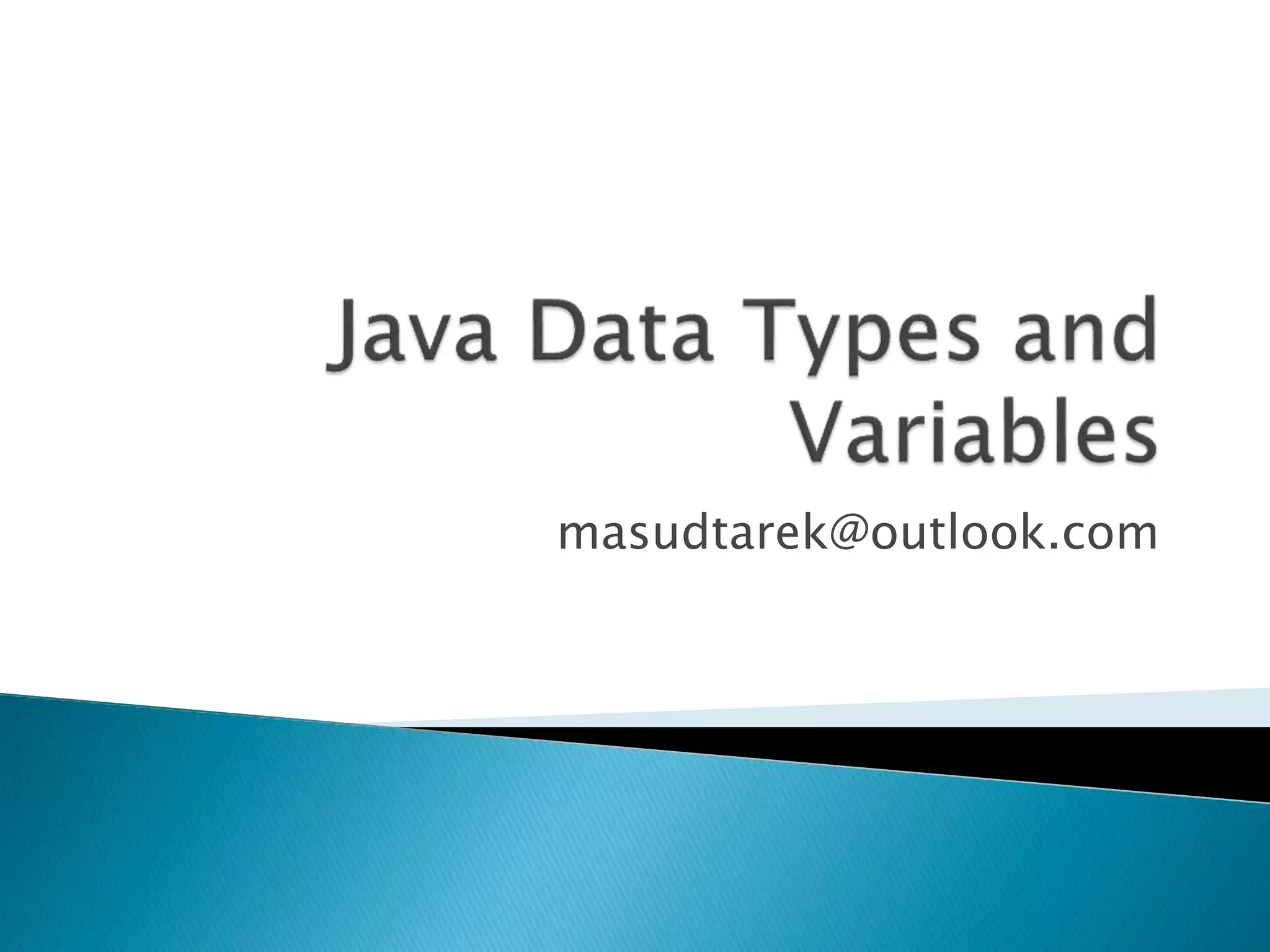 02 data types in java | PPT