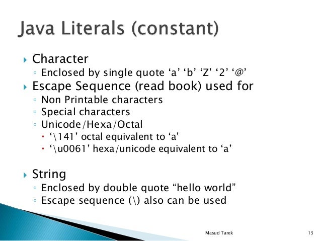 Java Single Quote - Literals in Java | Study.com / Thanks, when used