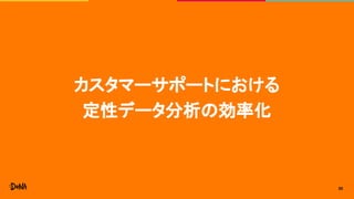 カスタマーサポートにおける
定性データ分析の効率化
20
 