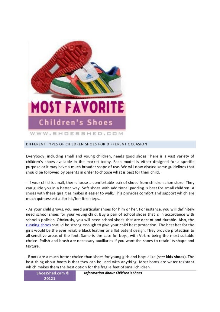 Different Types Of Children Shoes For Different Occasion